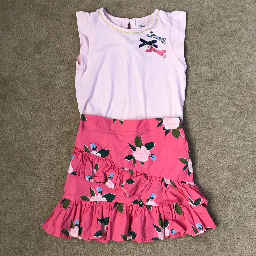 Carter’s Girl’s Pink Top and Skirt Set